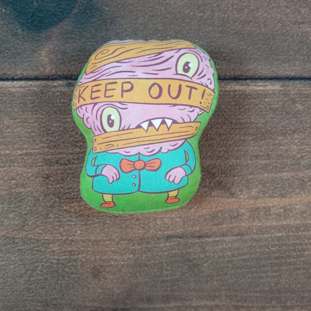 Doodle Monster Plushie Stuffie‎ Beanbag Doll Keep Out Graphic